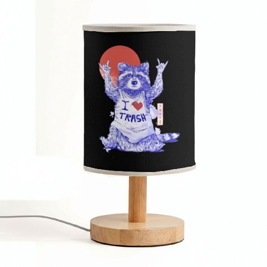 I Love Trash Cute Funny Metal Raccoon Gift Fabric Lamps