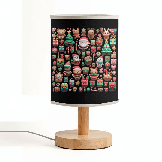 Cute Christmas Santa Claus pattern Fabric Lamps