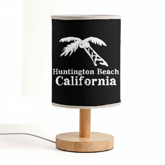 Huntington Beach California Palm Tree Souvenirs Fabric Lamps