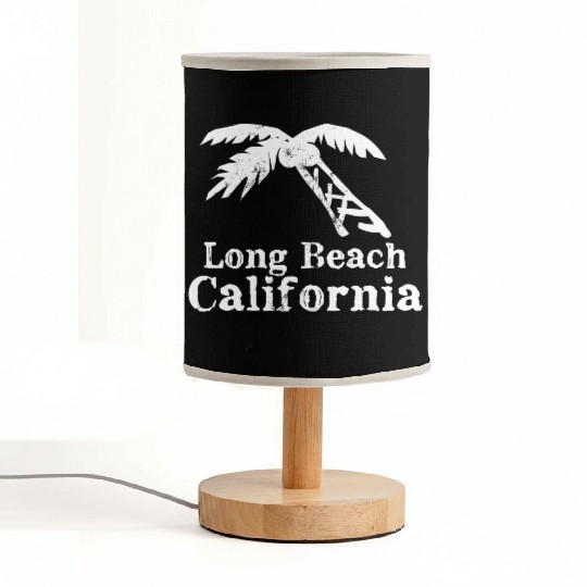 Long Beach California Palm Tree Souvenirs Gifts Fabric Lamps