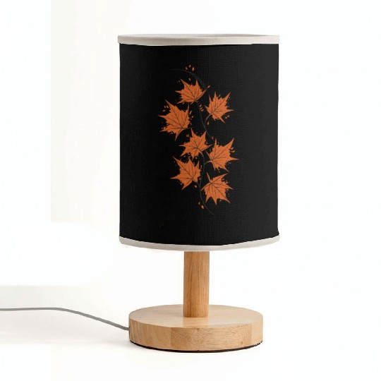 Brown Maple Leaves Fabric Lamps