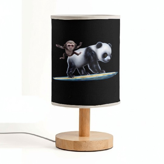 Surfing Panda And Monkey Fabric Lamps