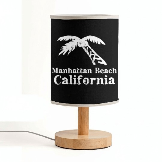 Manhattan Beach California Palm Tree Souvenirs Fabric Lamps