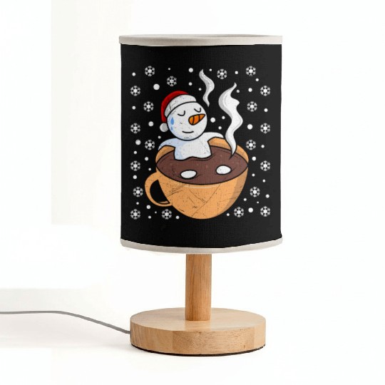 Snowman Hot Cocoa Snowmen Swimming in Hot Fabric Lamps