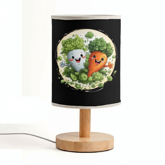 Cute kawaii carrot and a broccoli Fabric Lamps