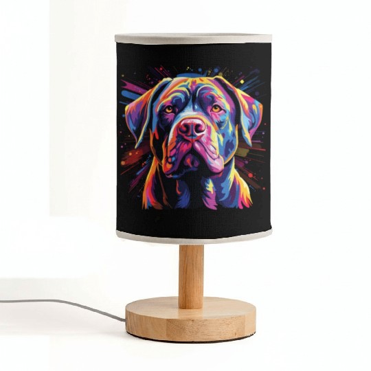 Watercolor Colorful Cane Corso Fabric Lamps
