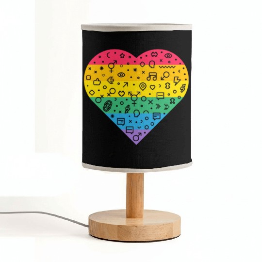 Rainbow Heart Fabric Lamps