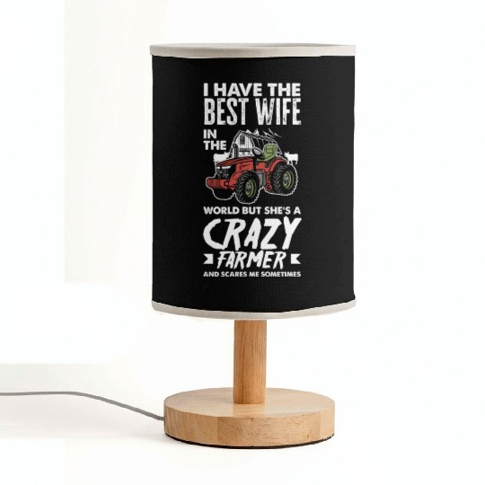 Crazy Farmer Wife Husband Funny Farmer Gift Fabric Lamps