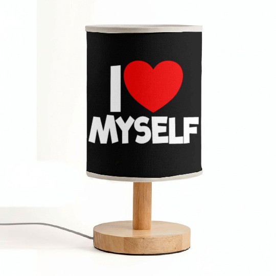 I Love Myself Red Heart Self Love Affirmation Fabric Lamps