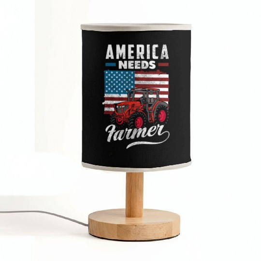 America Needs Farmer Funny Farmer Gift Fabric Lamps