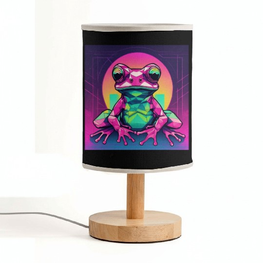 Geometric Synthwave Frog Fabric Lamps