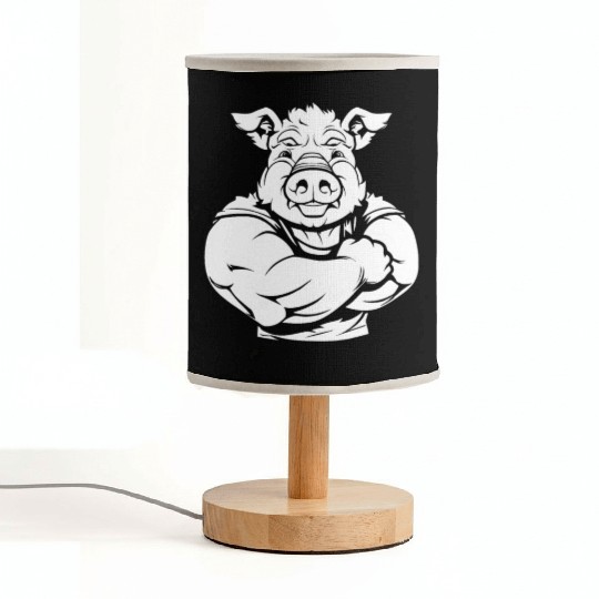Workout Gym Pig Fabric Lamps