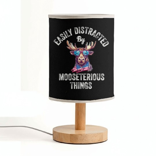 Easily Distracted Funny Elk Moose Fabric Lamps
