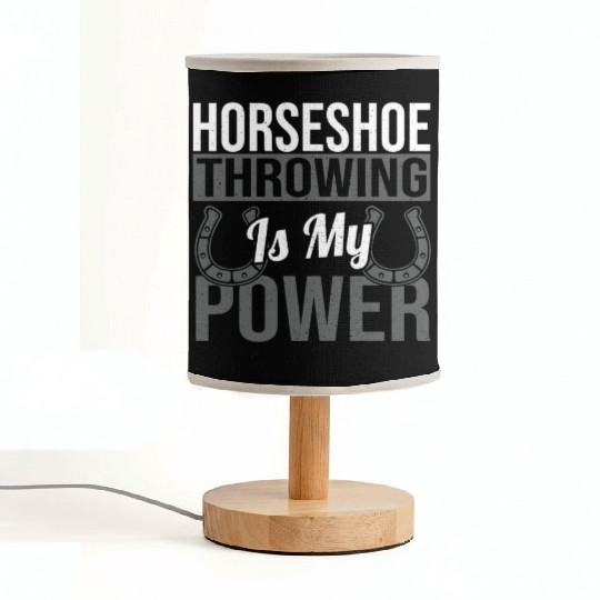 Horseshoe Throwing Is My Power Fabric Lamps
