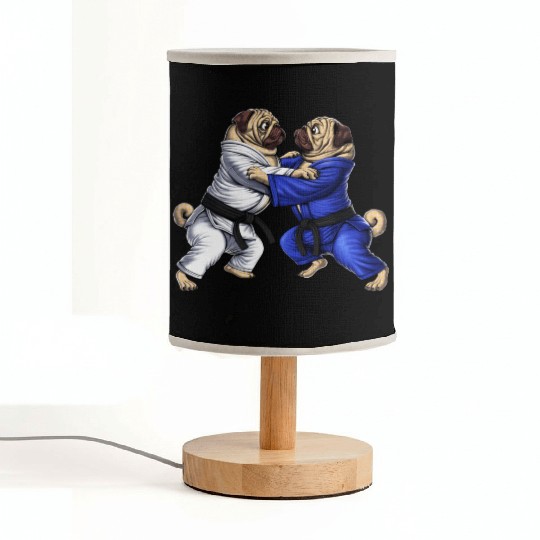 Pugs Jiu-Jitsu Wrestlers Fabric Lamps