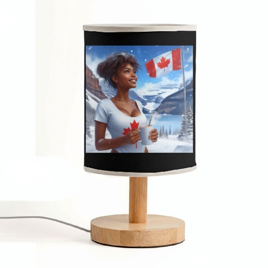 Canadian Winter Snow in Banff Canada Fabric Lamps