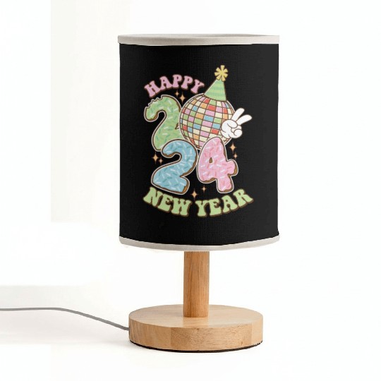 Happy New Year 2024 disco ball party Fabric Lamps