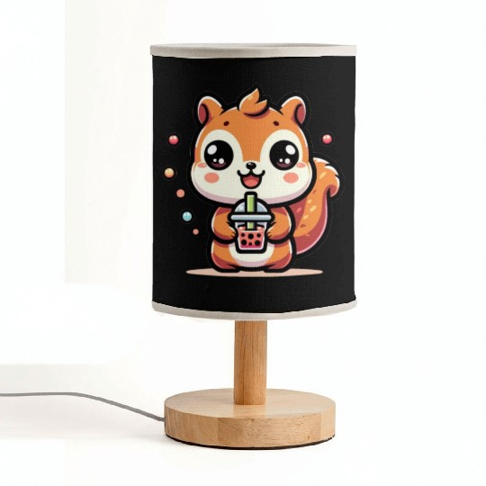 Kawaii Squirrel Bubble Tea Cute Animal Squirrel Fabric Lamps