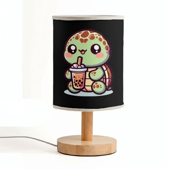 Kawaii Turtle Bubble Tea Lover Cute Sea Turtle Fabric Lamps