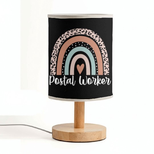 Postal Worker Rainbow Leopard Funny Postal Worker Fabric Lamps