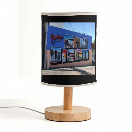 Greetings From San Diego Street Art Fabric Lamps