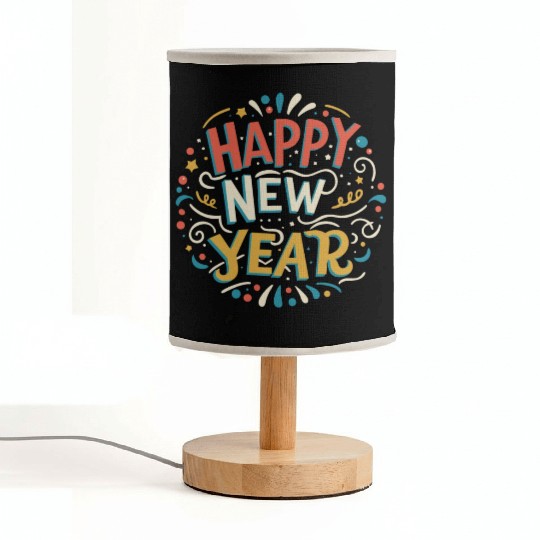 Happy New Year Typography design Fabric Lamps