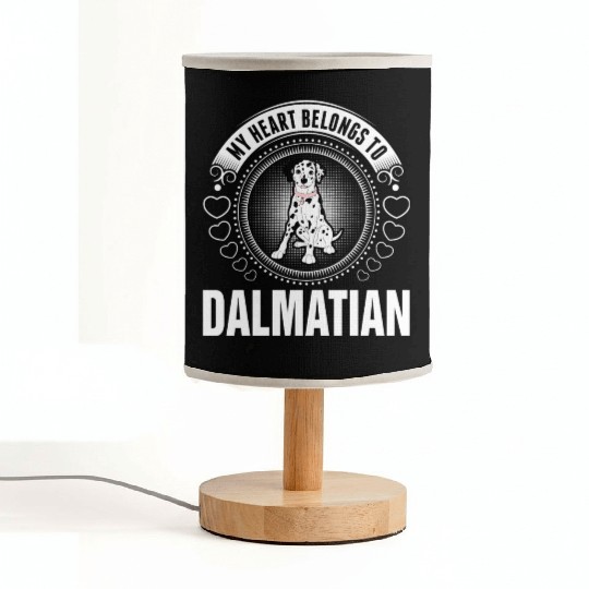 My Heart Belongs To Dalmatian Dog Fabric Lamps