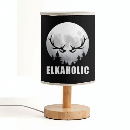 Elk Hunting Elkaholic Hunters Fabric Lamps