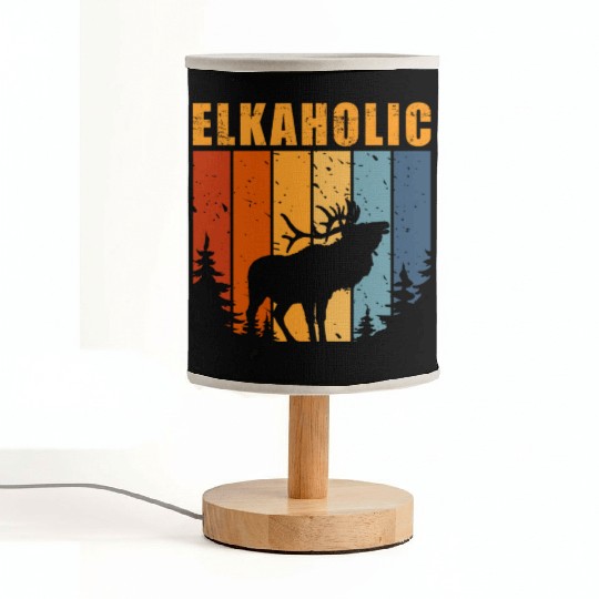 Elk Hunting Elkaholic Hunters Fabric Lamps