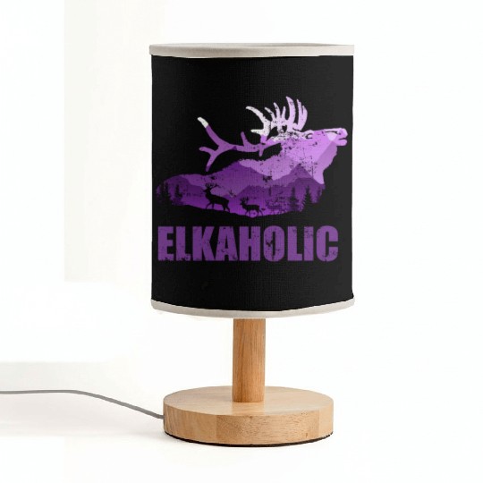 Elk Hunting Elkaholic Hunters Fabric Lamps