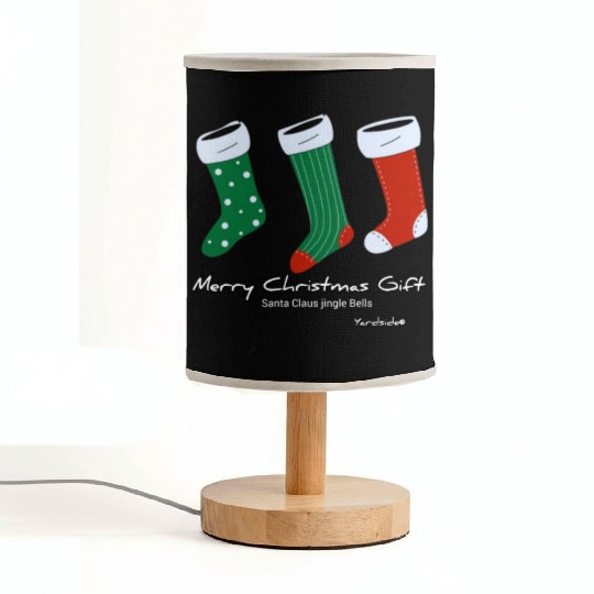 Santa Claus jingle Bell Merry Christmas Gift socks Fabric Lamps