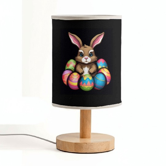 Easter Bunny Rabbit Colorful Eggs Easter Egg Hunt Fabric Lamps