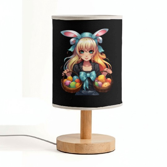 Easter Day Anime Girl Bunny Ear Easter Egg Hunt Fabric Lamps