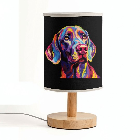 Watercolor Colorful Weimaraner Fabric Lamps