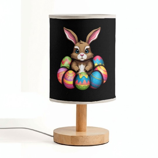 Easter Bunny Rabbit Colorful Eggs Easter Egg Hunt Fabric Lamps