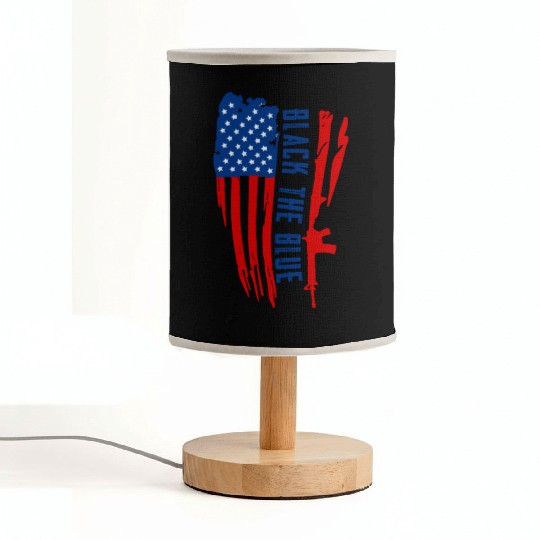 Black the blue American Oilfield USA Flag Fabric Lamps
