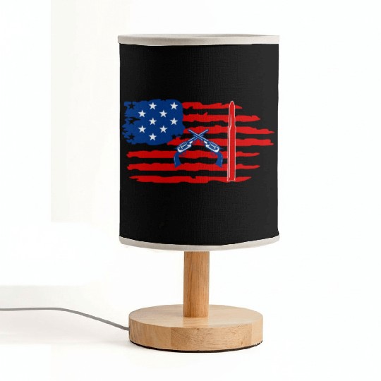 USA flag with gun Fabric Lamps