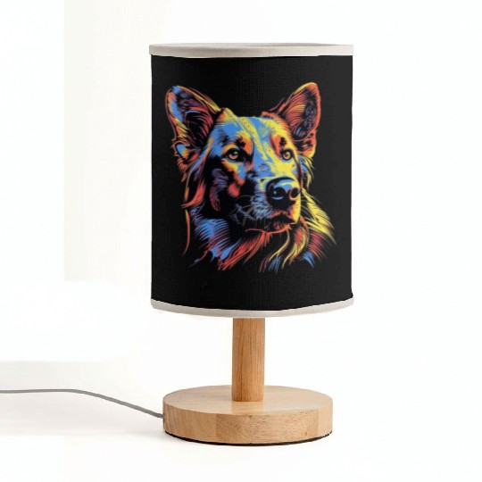 German Shepherd Funny Dog Street Art Comic Pet Fabric Lamps