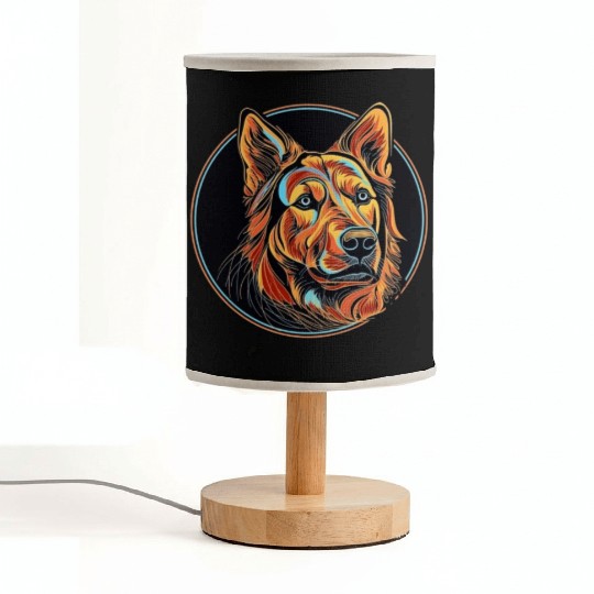 German Shepherd Funny Dog Street Art Comic Pet Fabric Lamps