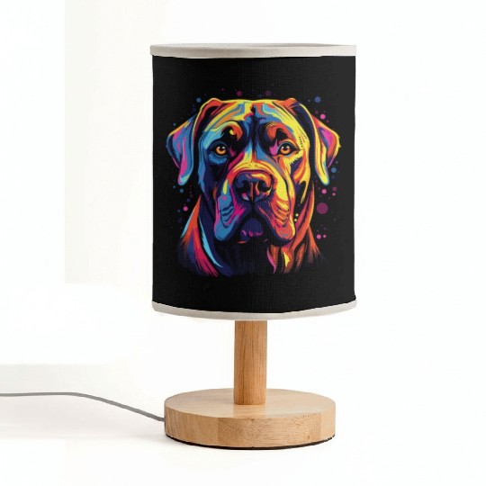 Watercolor Colorful Cane Corso Fabric Lamps