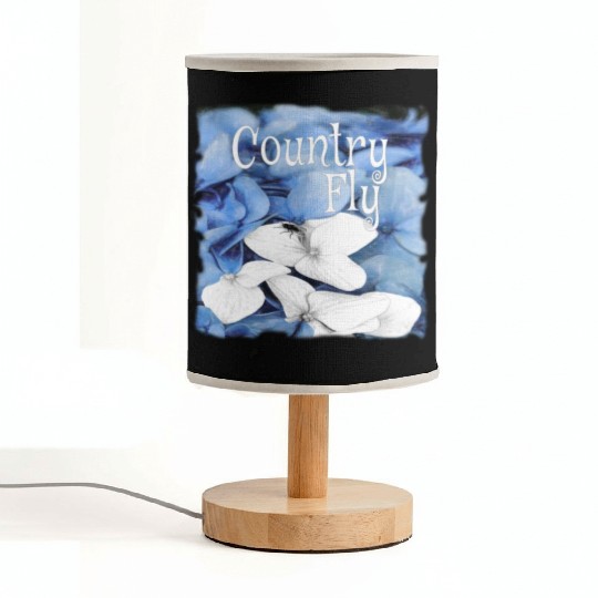 Country Fly Blue Hydrangea Watercolor Clothing Fabric Lamps
