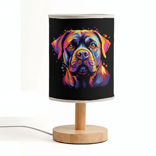 Watercolor Colorful Cane Corso Fabric Lamps