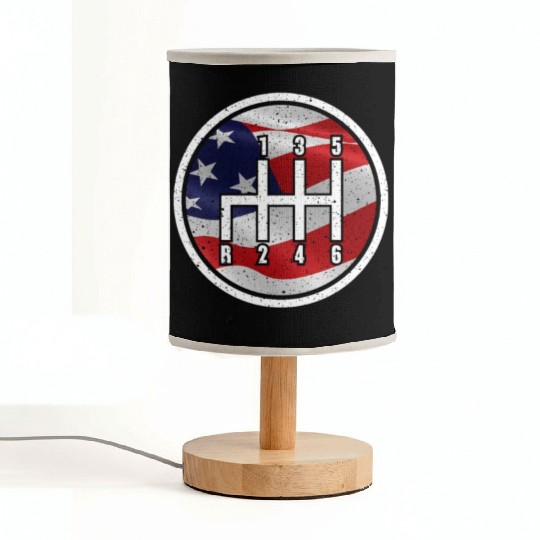 American Flag Muscle Car 6 Gears Knob Car Mechanic Fabric Lamps