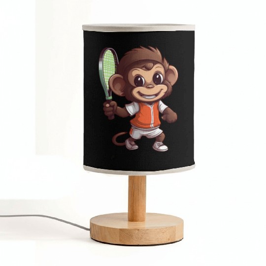Monkeys in Tennis and Badminton Duel - Hilarious Fabric Lamps