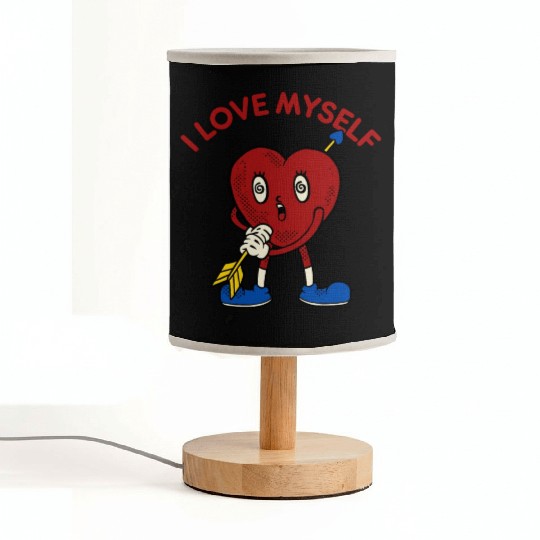 I Love Myself Funny Heart Cupid Arrow Parody Cute Fabric Lamps