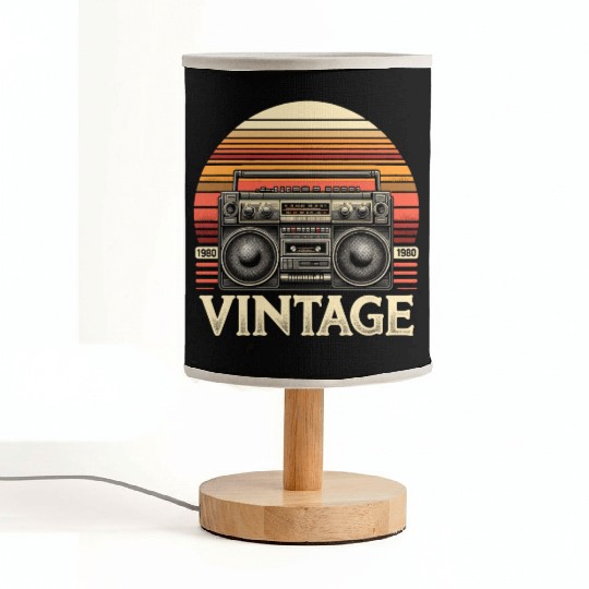 Vintage Boombox Old School 80s Music Retro Fabric Lamps