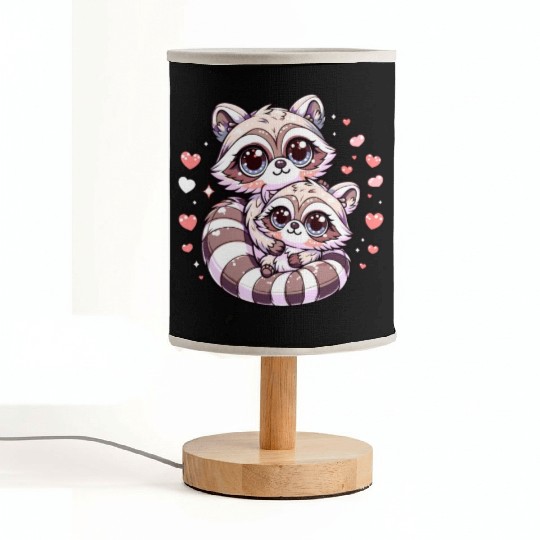 Raccoon Love Embrace Valentine Raccoon Adorable Fabric Lamps