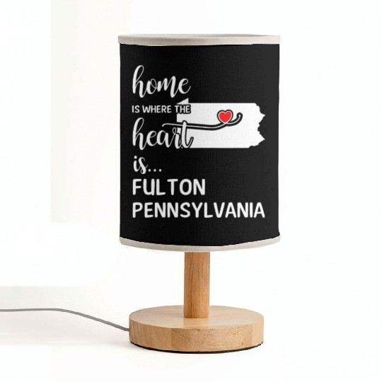 Fulton County Pennsylvania Is Where My Heart Is Fabric Lamps