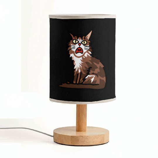 Maine Cat - Grumpy or Surprised Expression Fabric Lamps