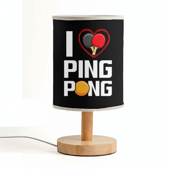 I Love Ping Pong Paddle Racket Sports Table Tennis Fabric Lamps